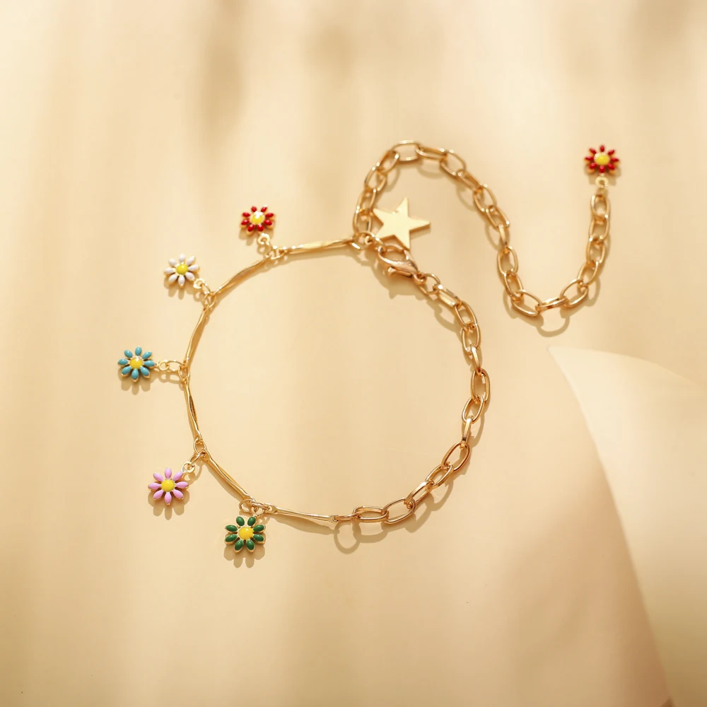 
Factory new Ladies tassel bracelet boho bracelet flower anklet for parties 