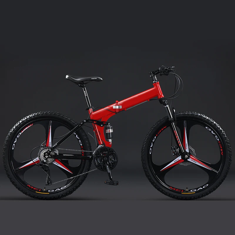 High quality 26 inch Wheel Size portable mountain bike 21 24 27 speed mtb bicycle steel folding bike for adults