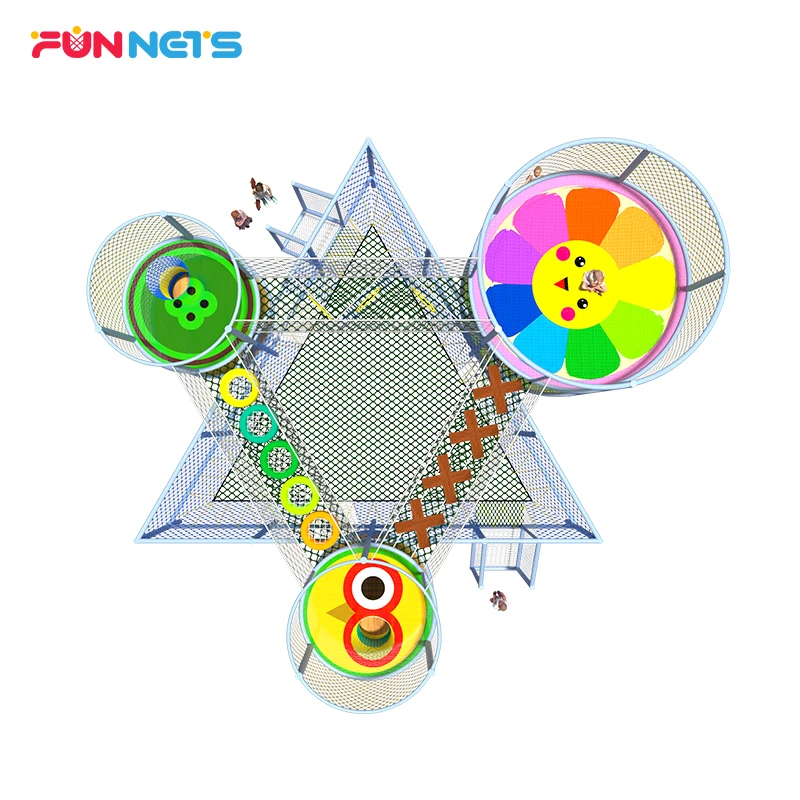 Six Star Trampoline Structure Commercial Attraction Soft Play Kids Indoor Adventure Playground Equipment