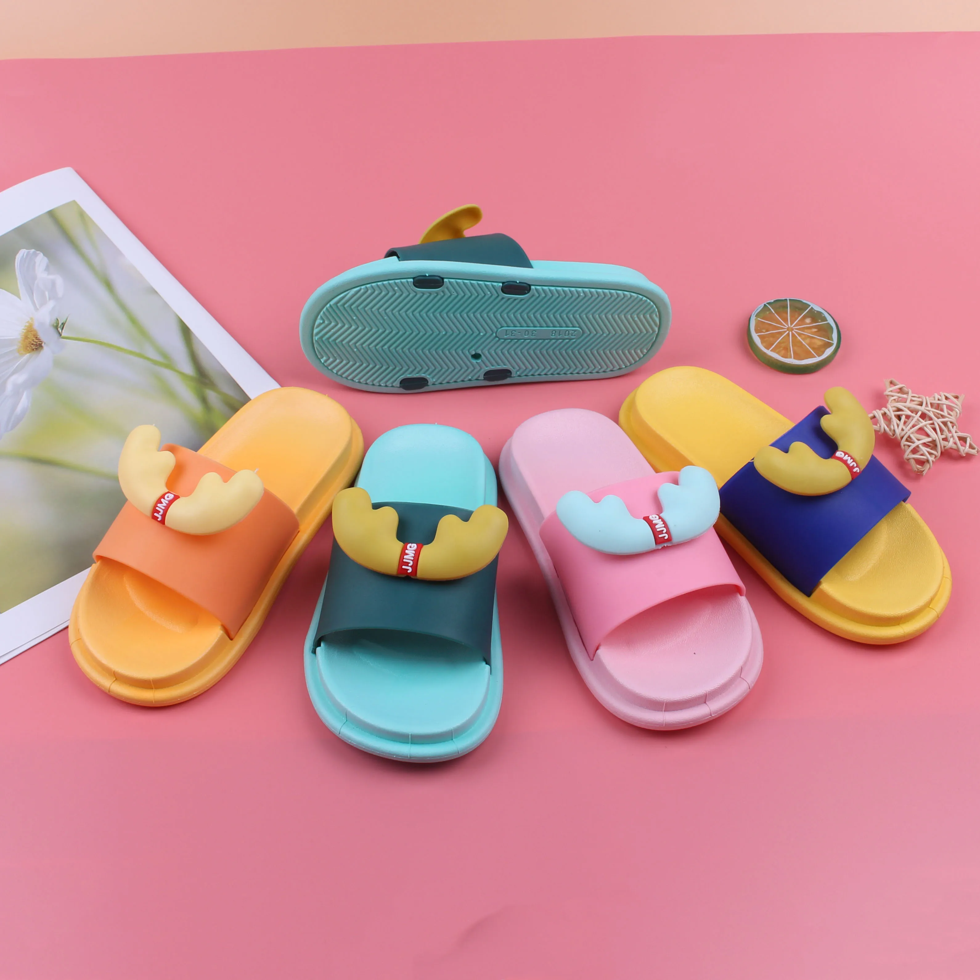 Горячая Распродажа, детская обувь, милый стиль, Детские удобные домашние тапочки для малышей
