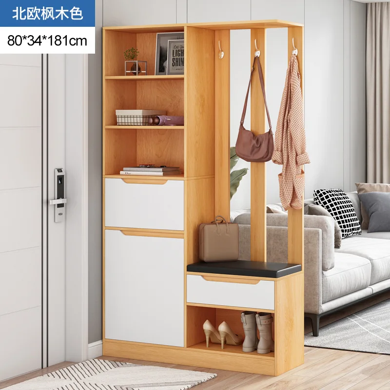 Shoe cabinet household doorway large capacity economical entrance cabinet coat rack integrated