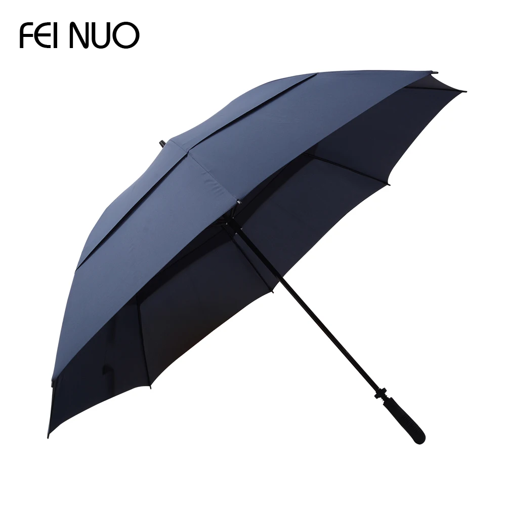 High quality windproof vented black double layer 30 inch golf umbrella with long handle
