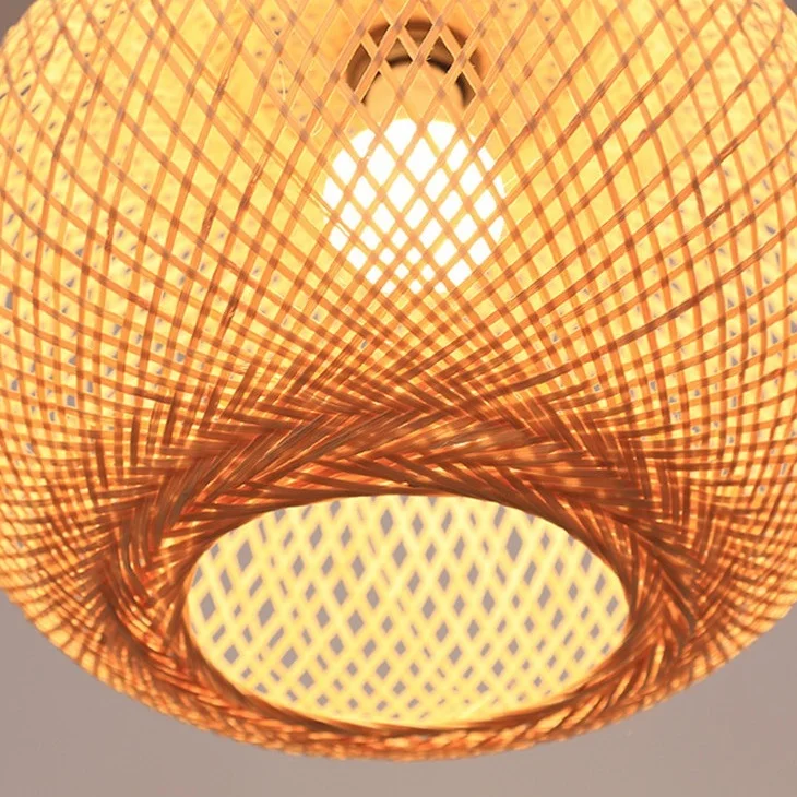 Wholesale Art Handmade Hanging Pendant Light Chandeliers Island Beach Bamboo Weave Lamp