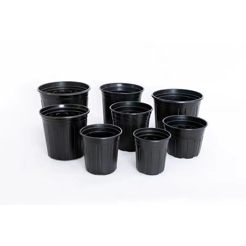 Gardening Round Recycled Plastic 1235 gallon planter bucket thicken Plastic Flower Pots Garden Balcony Planters Black Gallon Pot