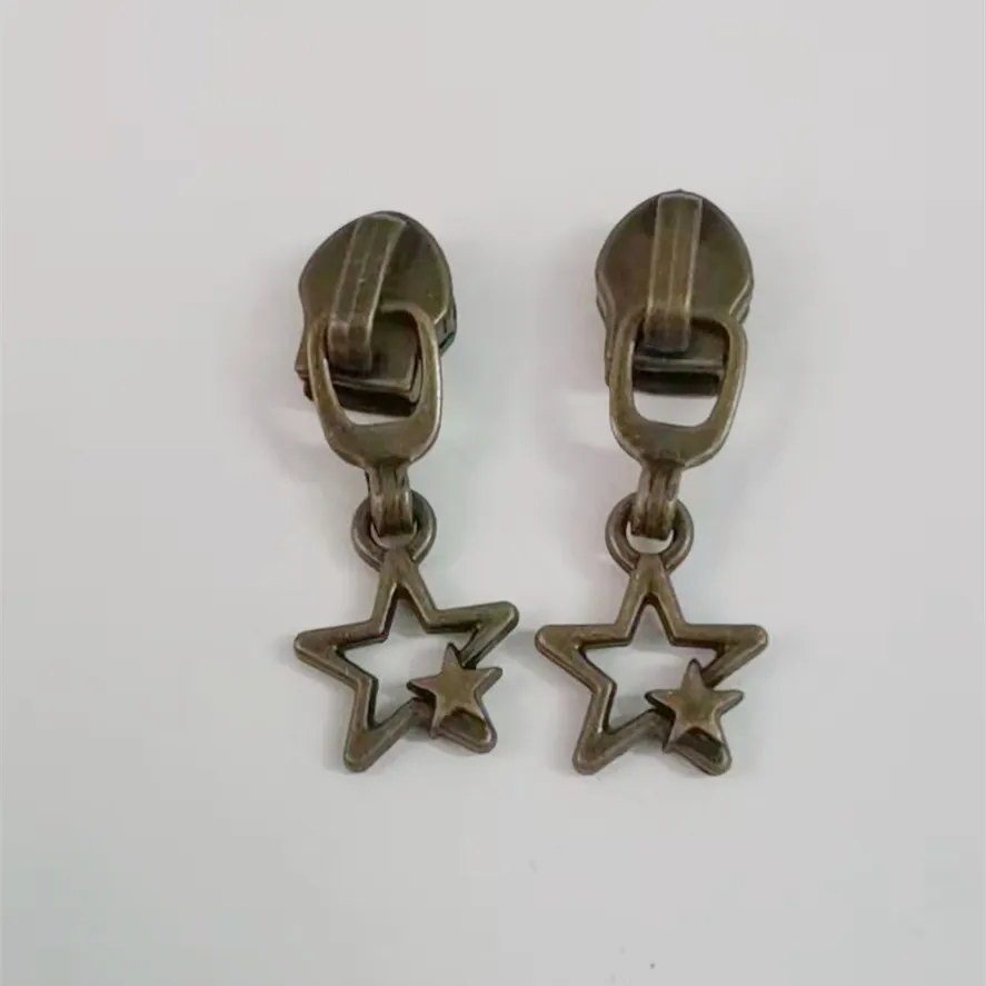 different  antique brass  pulls for #5 nylon zipper