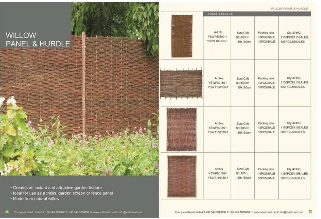 Натуральная ивовая панель/ивовая баррель