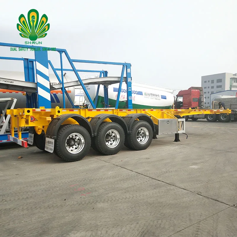 Light Weight Air Suspension 45 FT 3 Axle Skeleton Chassis Deck Container Semi Trailer