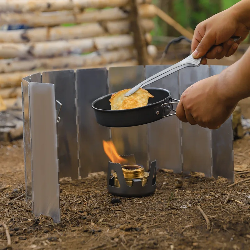 Jetshark Aluminum 10/12/14/16 Plates Stove Windshield for Camping Butane Gas Stoves with Drawstring Bag