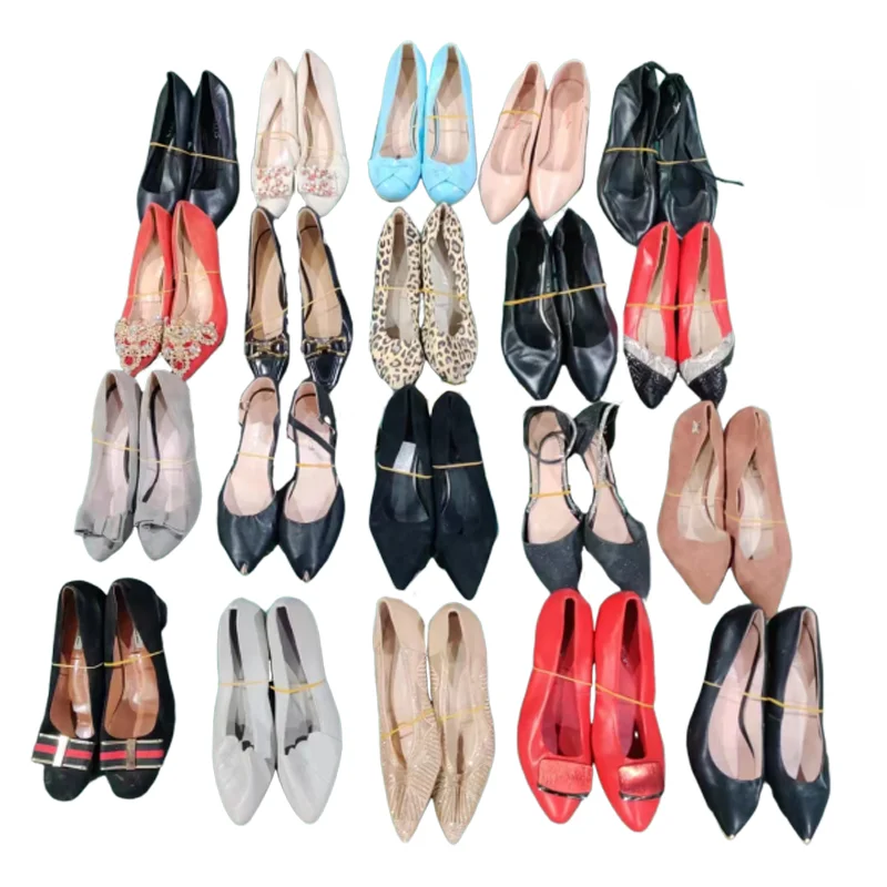 Wholesale 25kg Bales Second Hand High-Heeled Shoes Used ladies heels shoes stock thrift shoes original