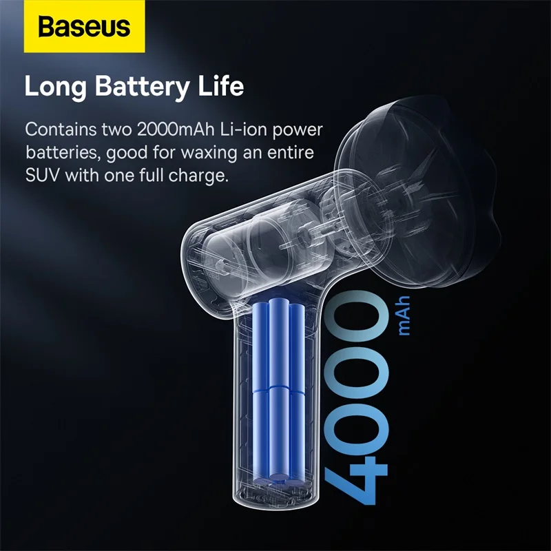 Оптовая продажа оригинальный 100% беспроводной мини-автомобильный воск Baseus NeoPower Lite черный CRLQ000001 полировальный станок для автомобиля инструмент