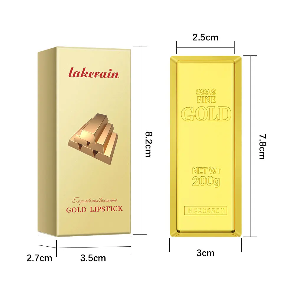 New Gold Fashion 7 Colors Cosmetics Lip Pretty Beauty Glitter Powder Lipstick