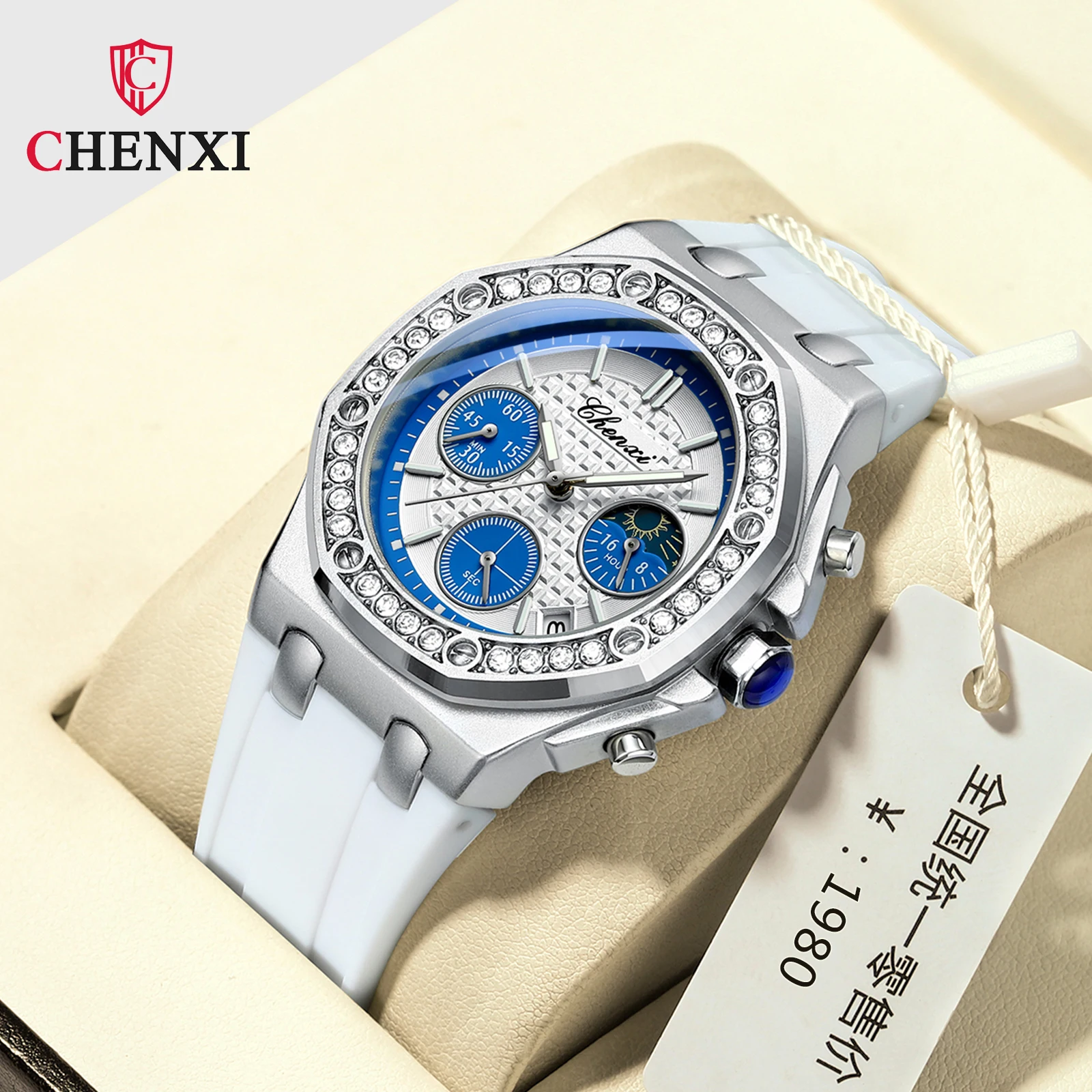 CHENXI 912 beautiful luxury women quartz watch stylish Silicone band 24 hour stopwatch vintage Casual Montre Femme