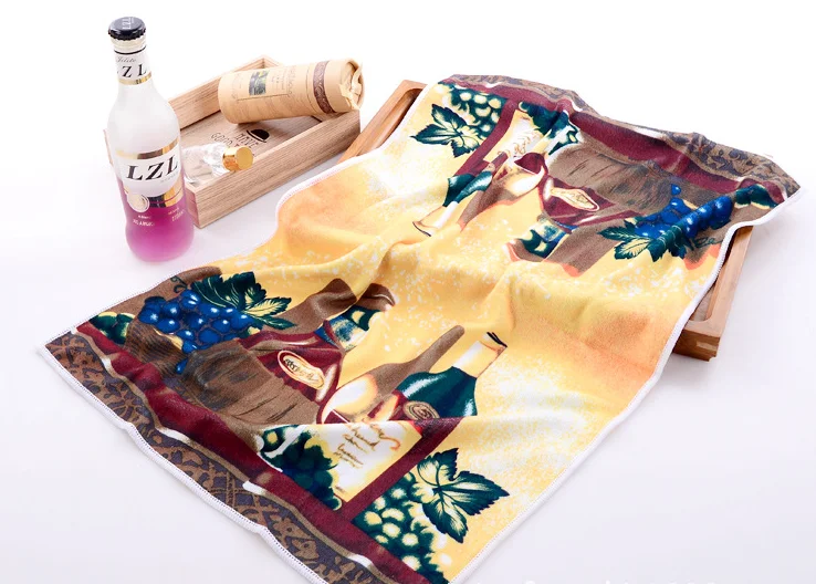 Wholesale High End Microfiber  Cleaning Towel Washing Kitchen Towel  Microfiber Fabric Plain Printed Napkin