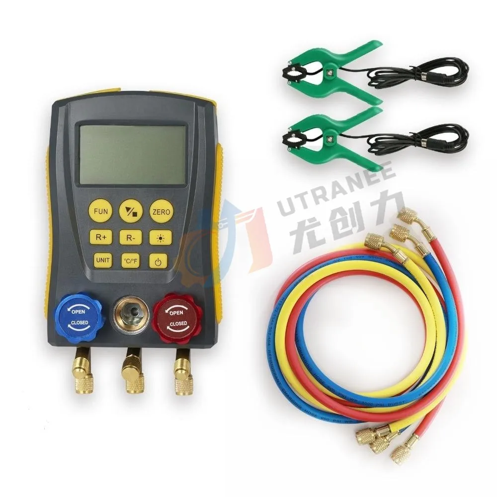 Digital Manifold Gauge Set CAR HVAC AC system Tool Kit  electronic pressure gauge digital table for 89 refrigerant gas
