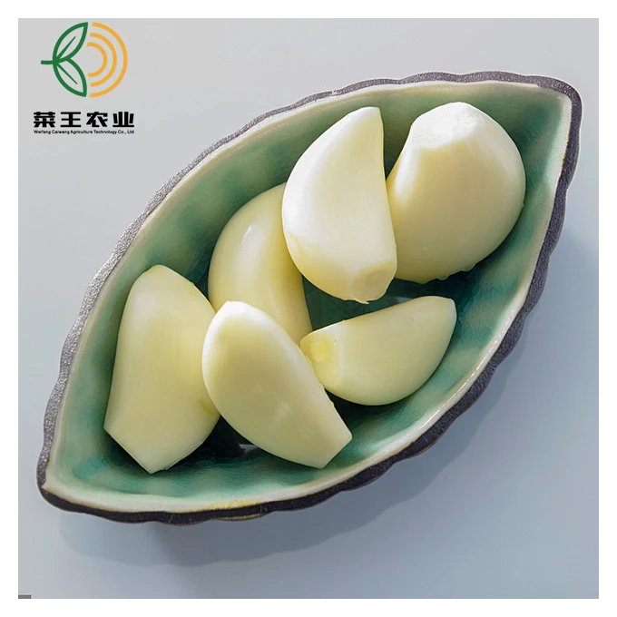 
2021 New Crop vegetable normal white fresh peeled fresh garlic galic price packed by mesh bag 