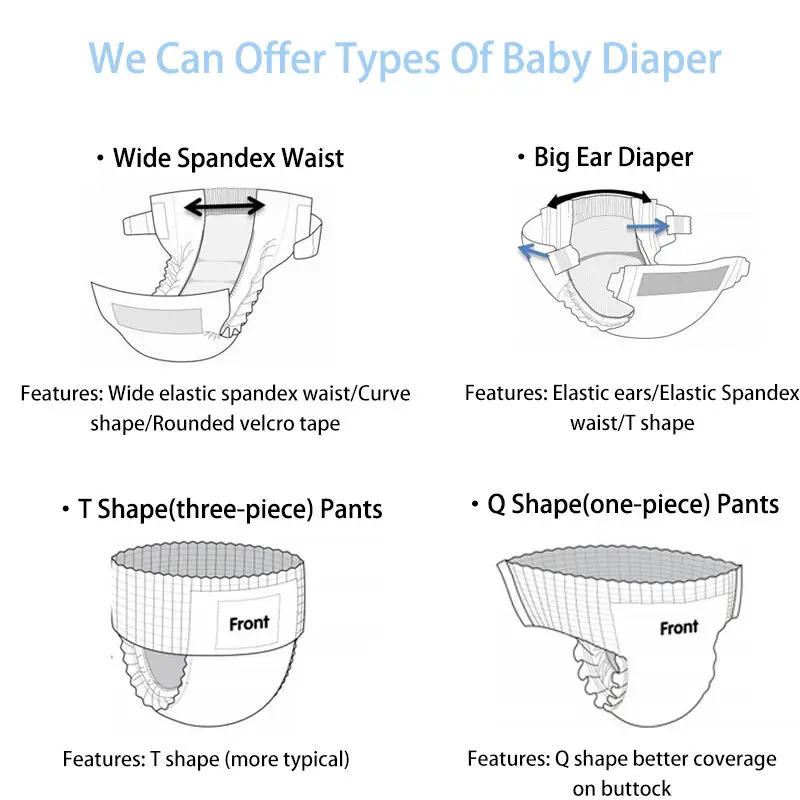 Design-Newborn to XXL Wholesale Factory Price Premium Quality Organic Baby Disposable Diapers Soft Skin Pants Diaper for Baby