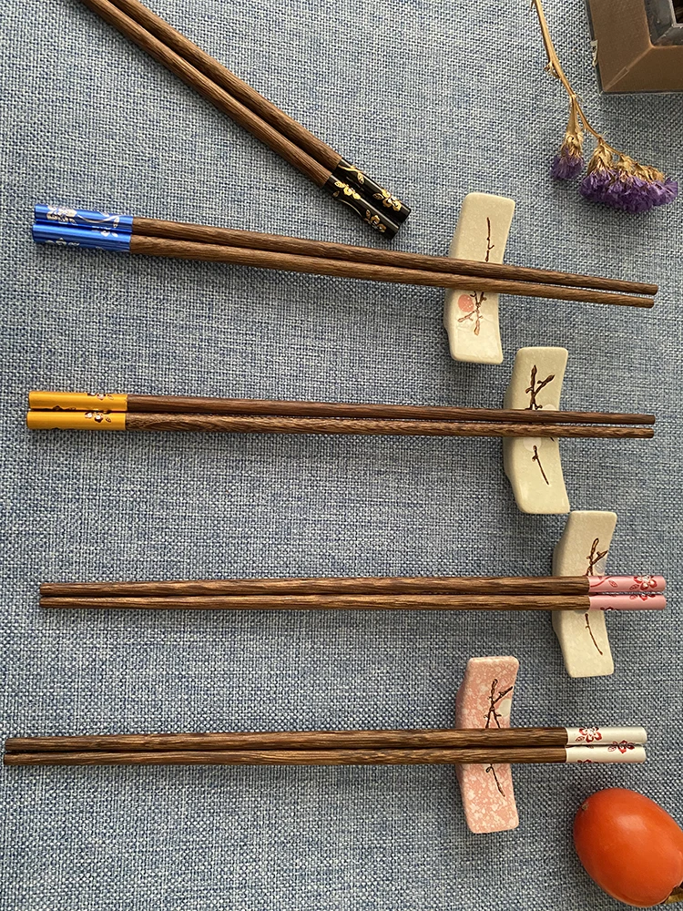 Factory customized hot sale flower blooming rich and precious alloy edging chopsticks