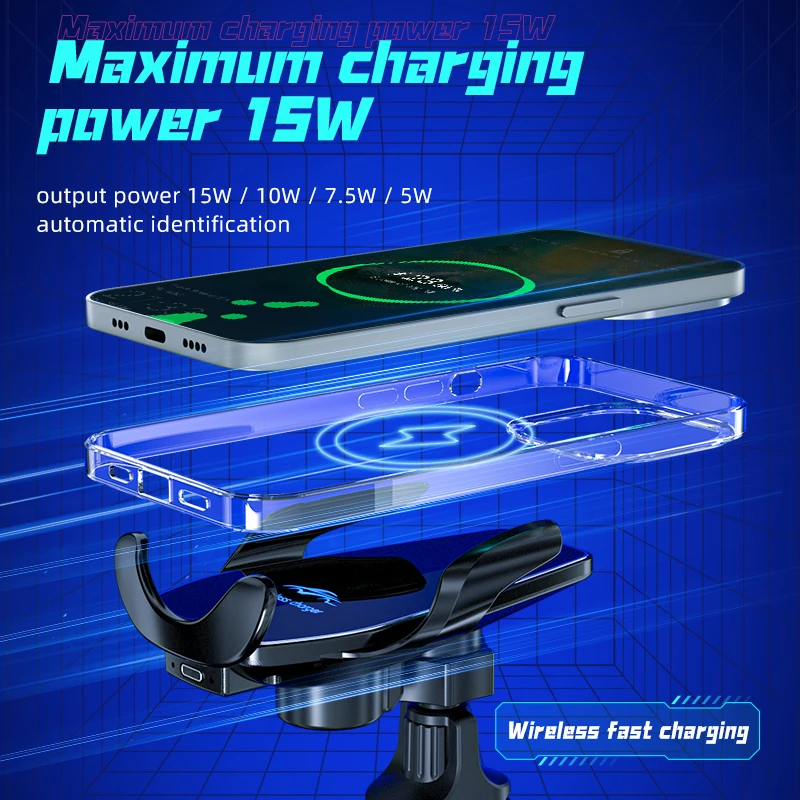 smart sensor car phone holder  2 in 1 fast charger magnetic plane phone holder for iPhone Samsung S20 note 20