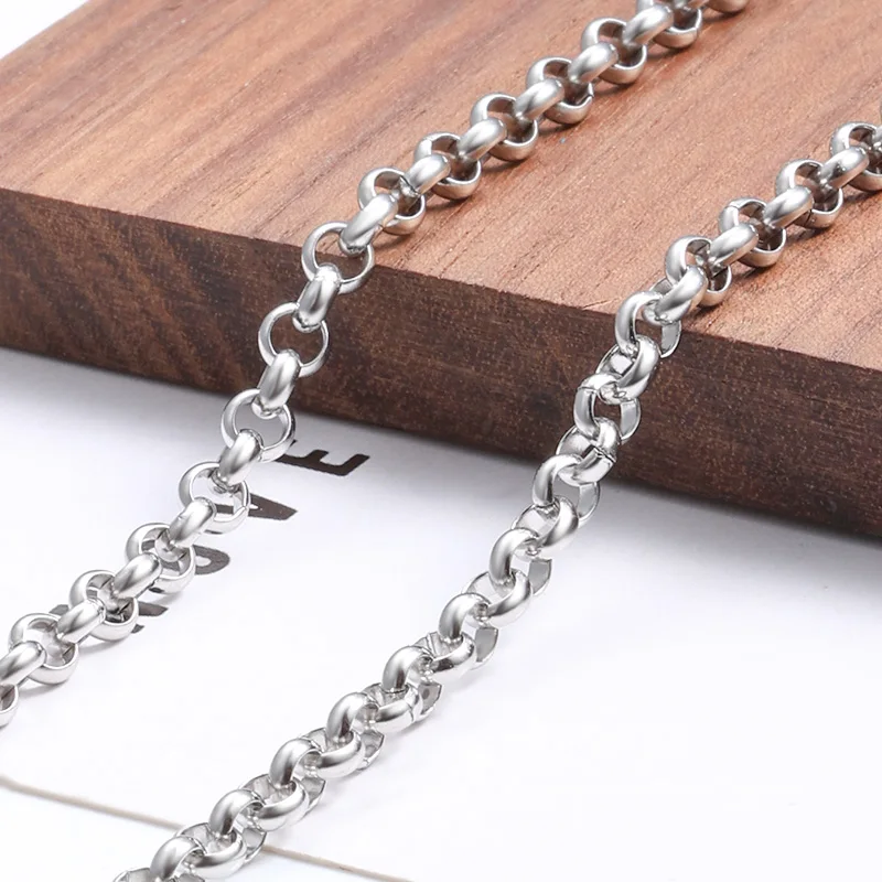 Custom/Stock Small Ring Link Stainless Steel Chain DIY Jewelry Making Accessories Findings for Necklace