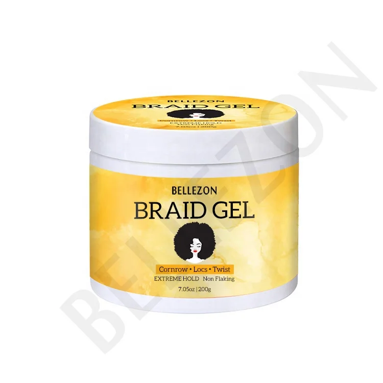 Factory Braiding Gel 250ml with Spoon box braids extreme hold for all day Shine  locs Private label Edge control Styling Gel