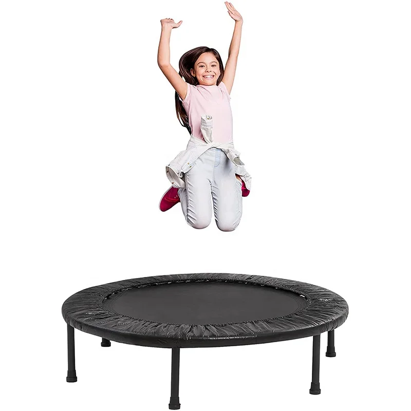 Gym Equipment Indoor Heavy Duty Mini Fitness Trampoline, 39in/44in | 36 Premium Elastic Cord Bungees with 7 Firmness Settings