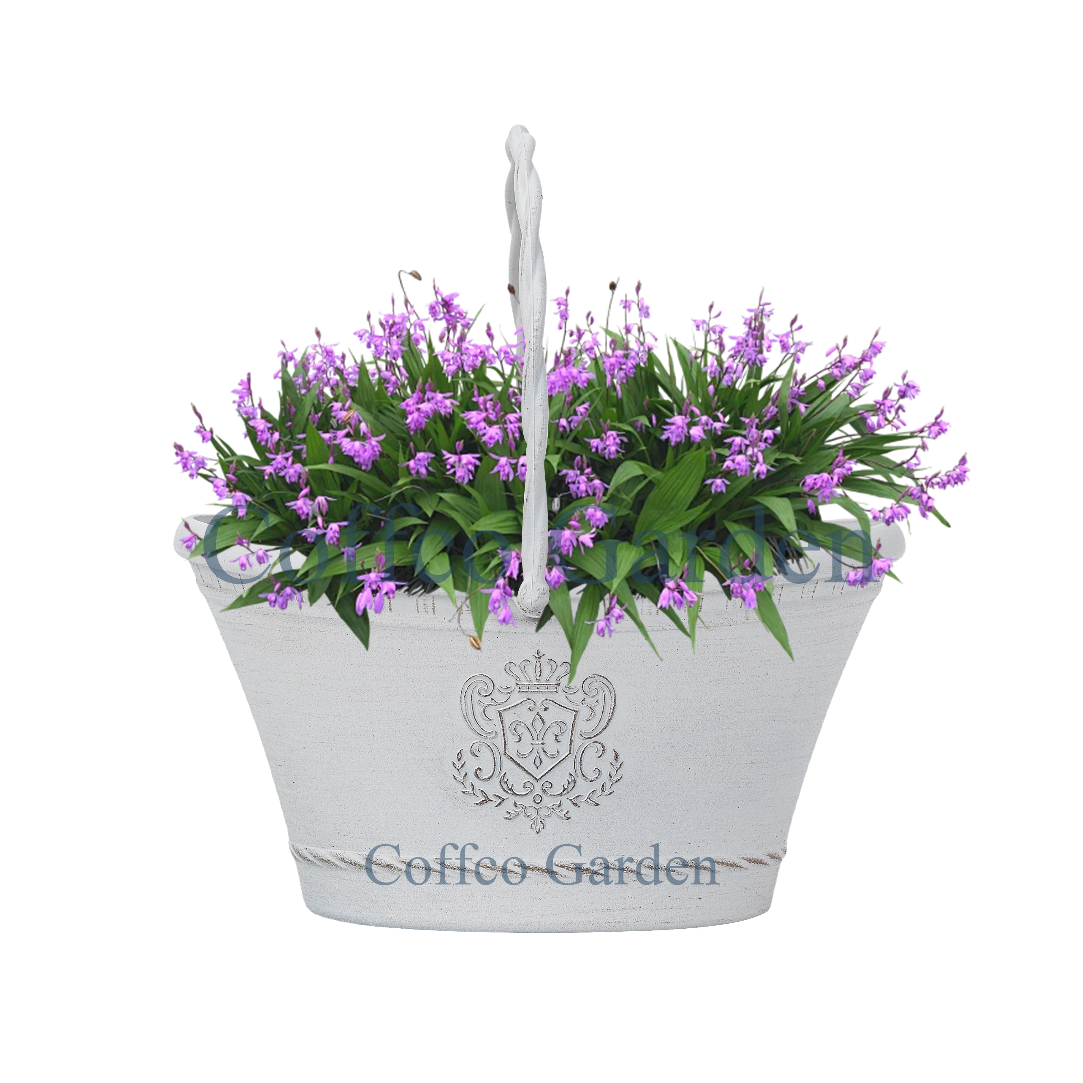 Coffco Flower Basket Style Planter Plastic Flowerpot Garden Decoration,for Indoor&Outdoor Garden Home Plants