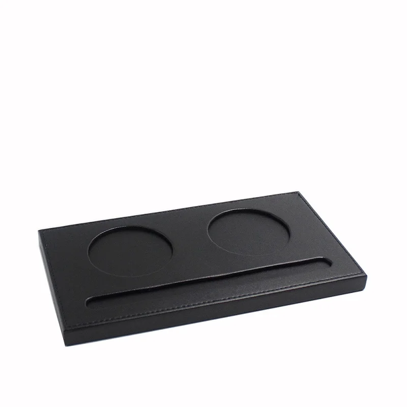 
Multi-function 2 compartment cup mat with pen holder,Business office PU conference with pen slot and cup holder 