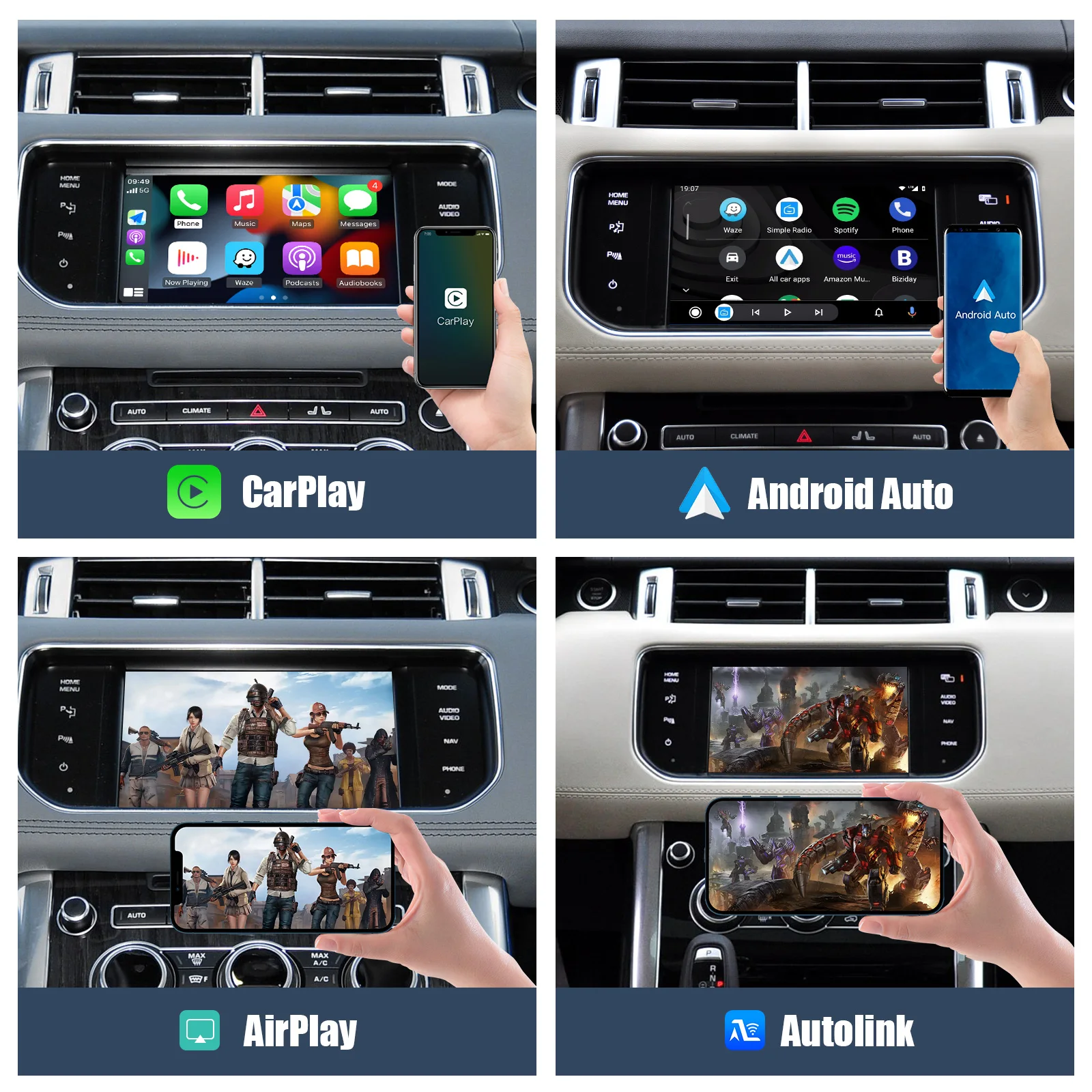 Зеркало с автоинтерфейсом CARABC на базе Android беспроводная система Carplay для Land Rover/jaguar/range Rover/evoque/discovery 2012-2016
