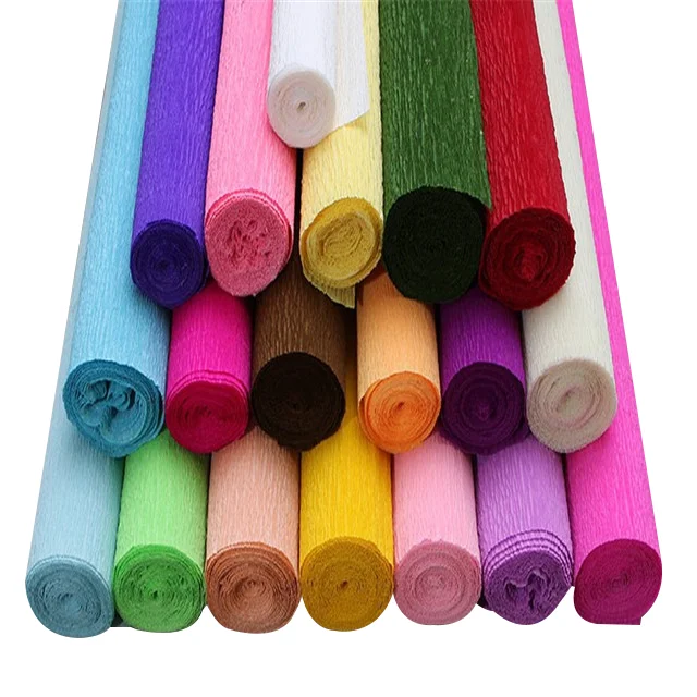 
Hot Double Sides Gift Wrapping Crepe Paper in Roll Wholesales Eco-friendly Handmade Crepe Paper Printed Tissue Paper Wood Pulp 