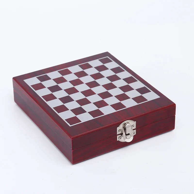 Bottle Opener Set in Wooden Chess Case, Wine Accessories Gift Set including Corkscrew, Pourer, Collar and Foil Cutter