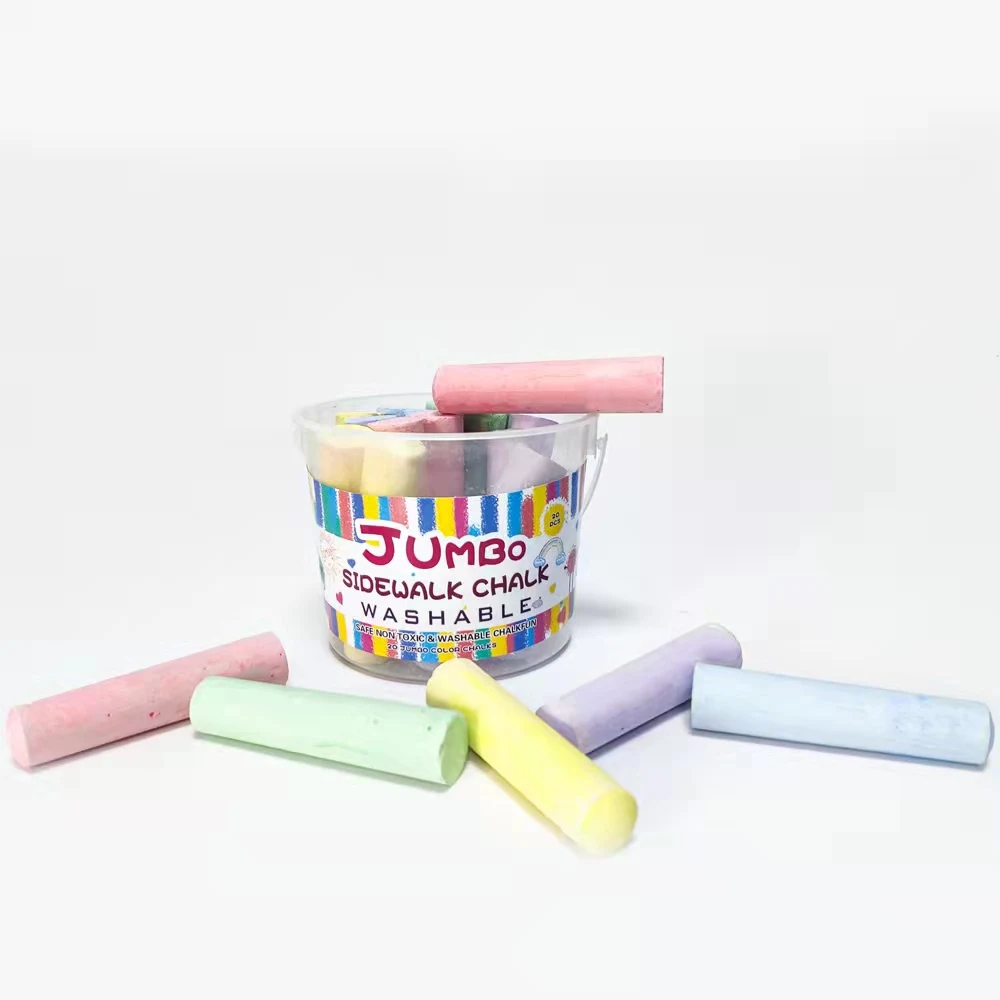 Hot Selling Washable Non Toxic 20pcs Sidewalk Chalk for 3+ Kids