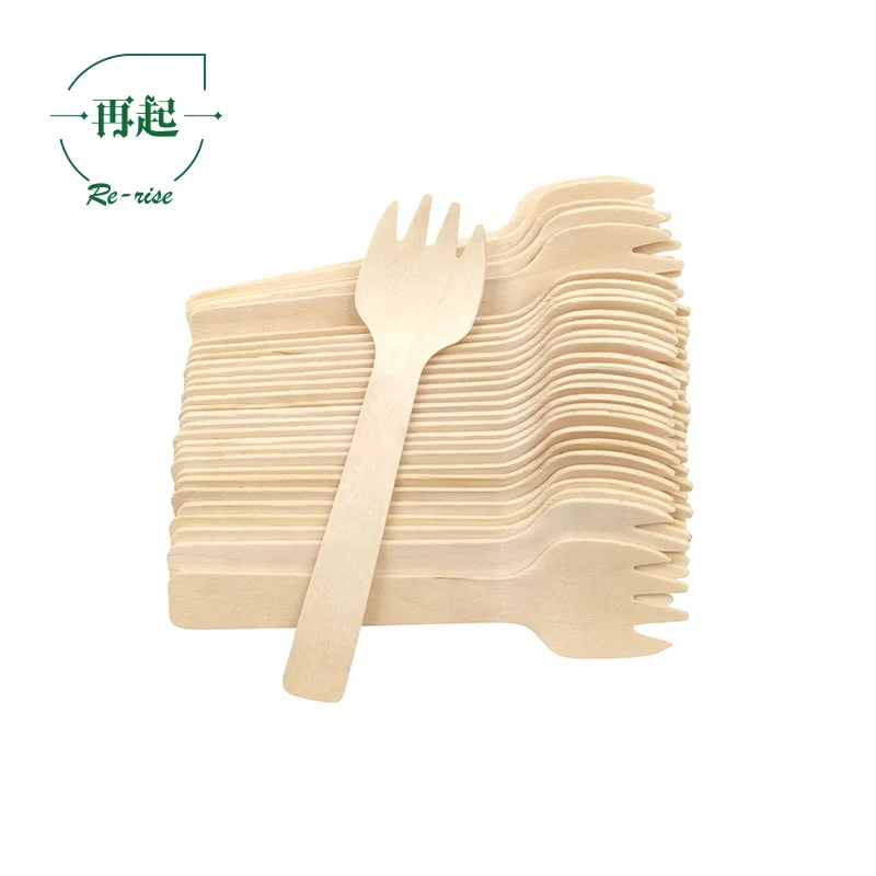 PRICE NEGOTIABLE 105mm or 10.5 cm  Mini Small Disposable Birch Wood Wooden Fork