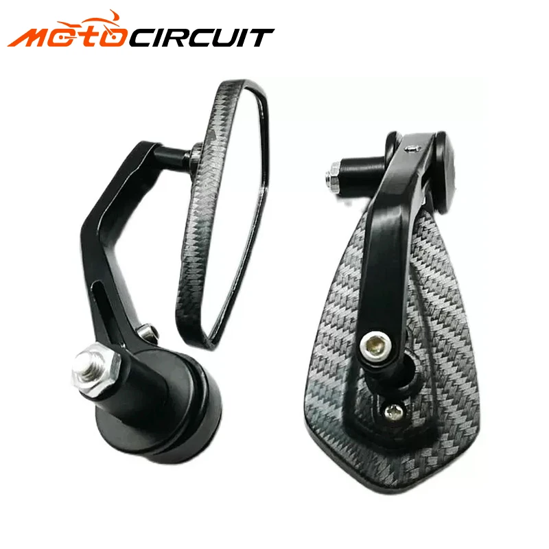 MSK Motorbike Universal Handle Bar Grip End Mirror Carbon Fibre Cnc Motorcycle Side Rearview Mirrors Bodys Parts Accessories