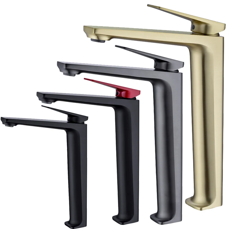 Wholesale 304 Stainless steel Basin Mixer tap Matte Brushed Bathroom Sink Faucet Bathroom Faucet Basin Faucets for Sink