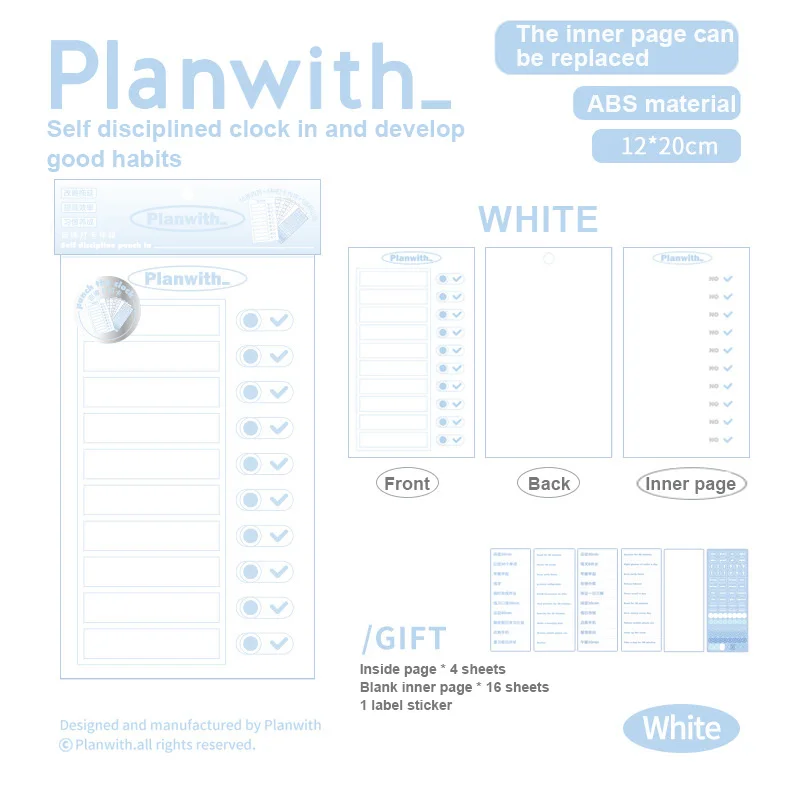 Hot New Product Reusable Chores Checklist Daily Planner Memo Plastic Board Chore Chart Responsibility Behavior Card