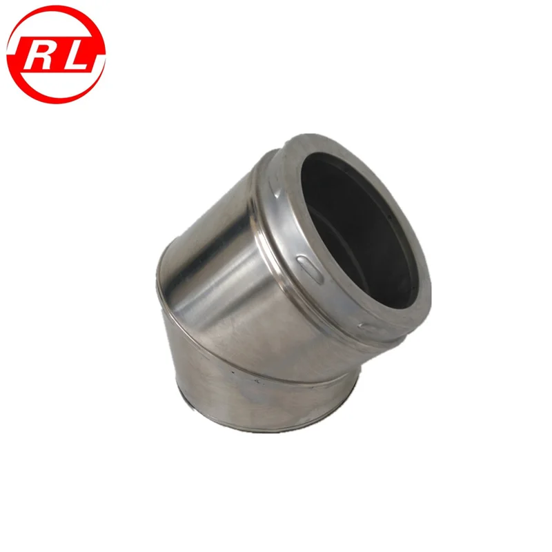 45 Degree Twin Wall SUS304/316L Stove Chimney Elbow