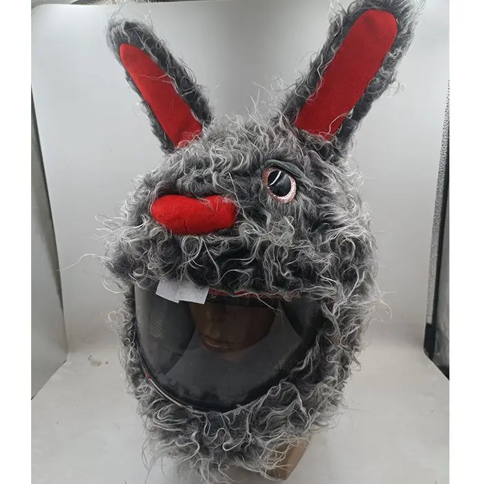 new design cute bunny plush motorcycle helmet cover, fancy panda Fluffy plush motorcycle helmet socks/