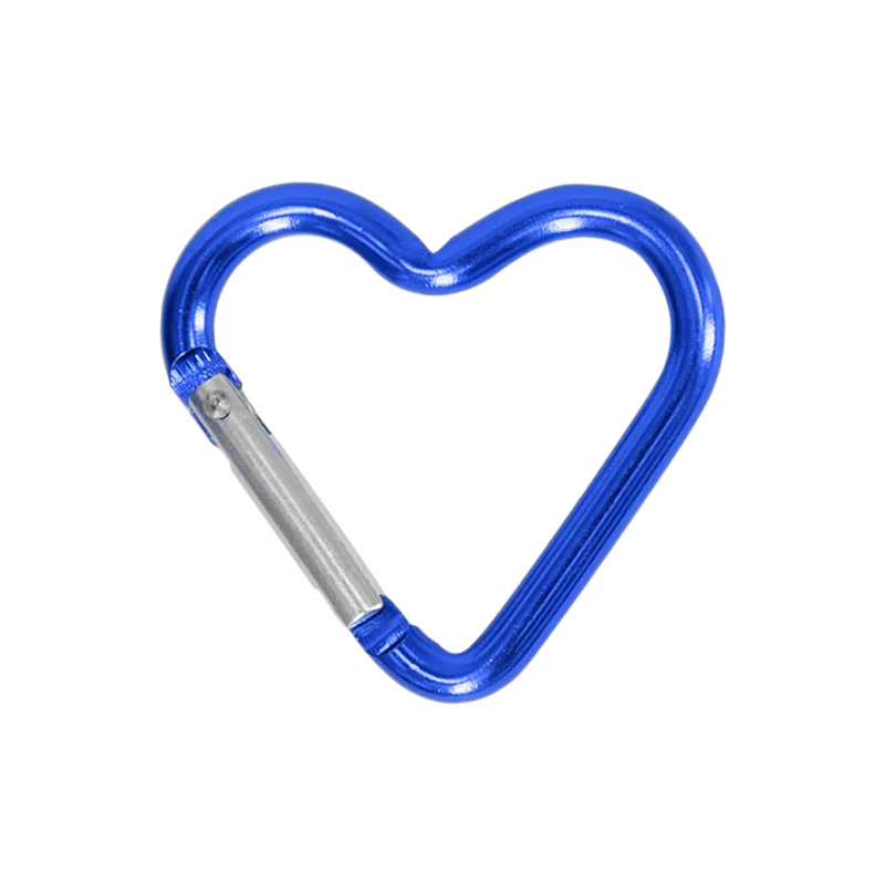 Factory Wholesale Customization Cute Dog Leash Outdoor Traveling Heart Shaped Aluminum Alloy Hammock Keychain Clip Carabiner