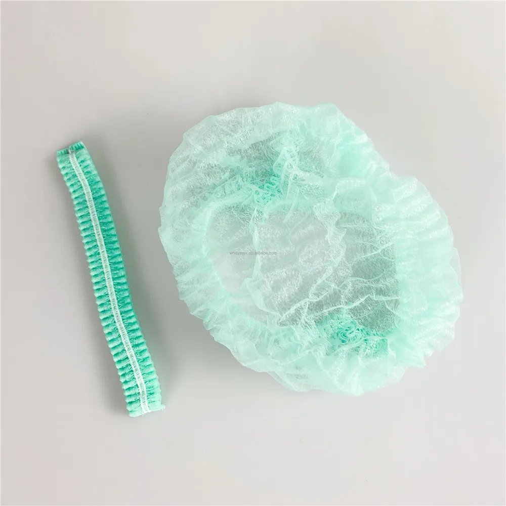 Disposable Medical Non woven strip cap bouffant head cover Hair Net surgical Mob Cap