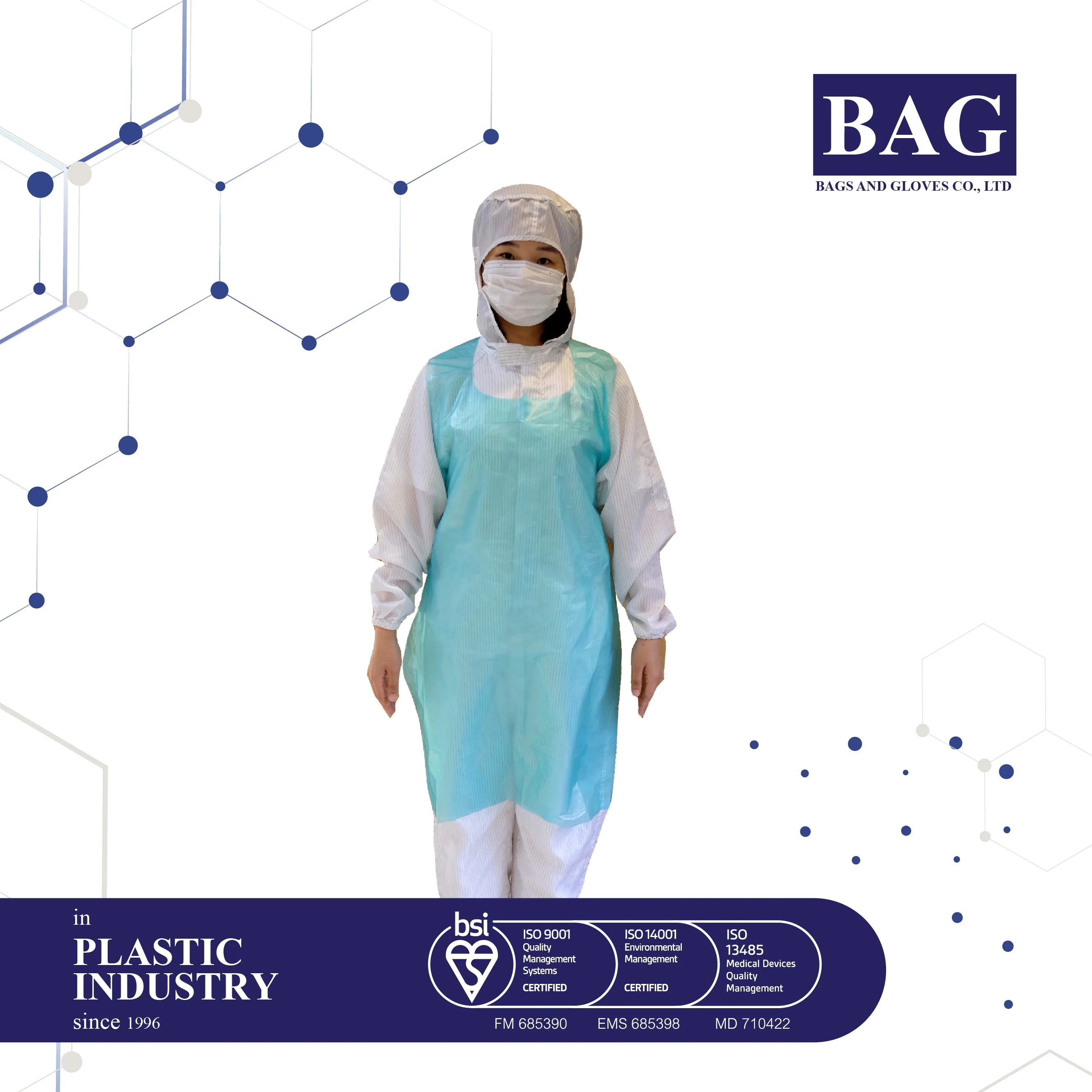 
Disposable cheap price Green aprons, One size fits all 