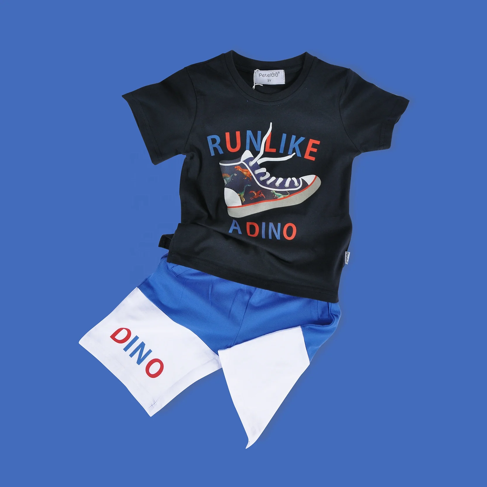 Petelulu boys  t shirts set 100% cotton kids set of 2/3/4/6/8/10 years children clothing set