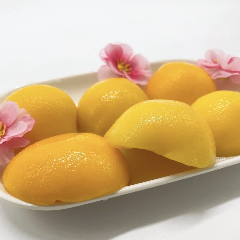 best ingredients factory direct selling healthy snack OEM 820g canned peach halves in syrup in canned style