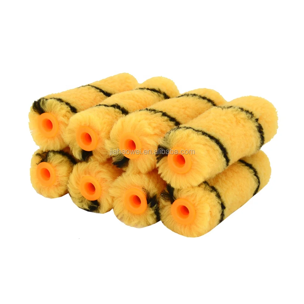 wall decorative yellow black stripe refill mini 4 inch paint roller brush
