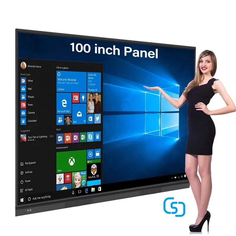 High Quality 4K 65 85 96 110 Inch Touch Screen Electronic Free Standing Classroom Best Interactive Panel Smart Whiteboard