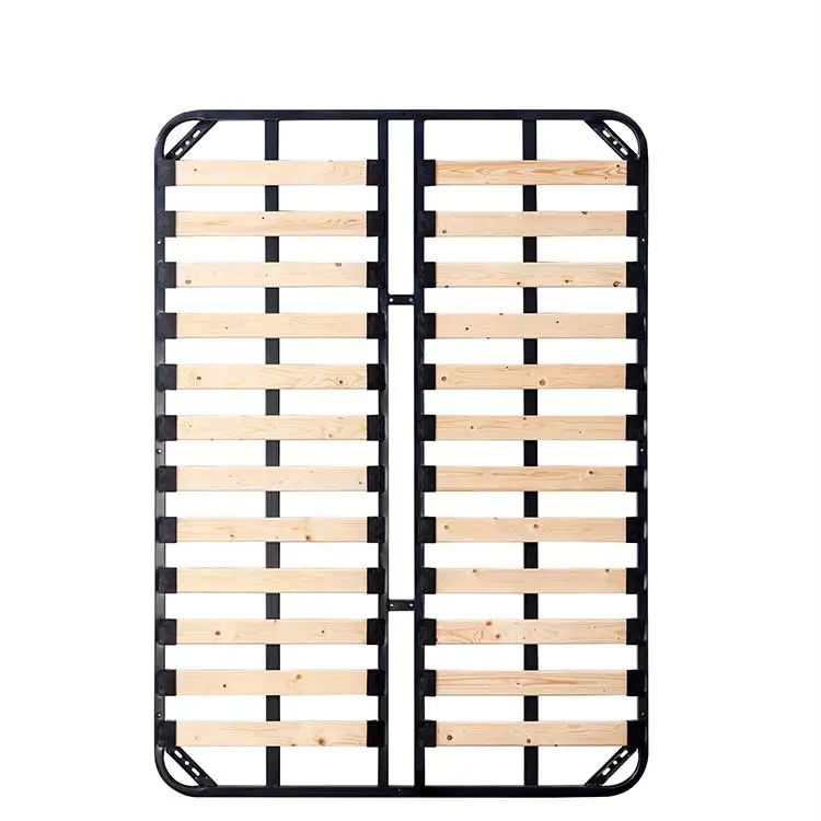 Knocked Down folded Metal modern style Wooden Slat Support Iron standard bed frame