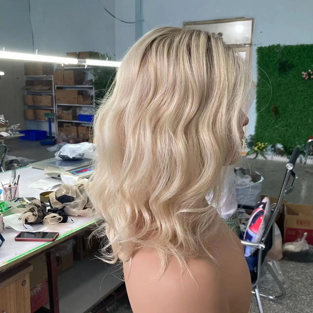 Factory custom anti slip silicone human hair wigs European virgin hair glueless silk base lace front medical wig for alopecia