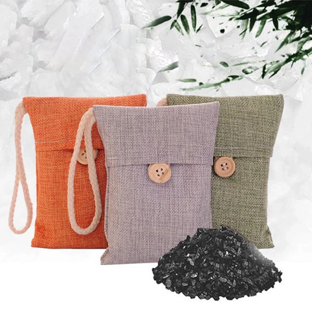 100g Natural Bamboo Charcoal Air Purifying Bag Air Purifier Activated Carbon Bags Activated Charcoal for Home Car Use