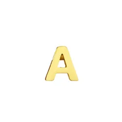 14K Gold Plated Stainless Steel Cute 6mm Alphabet Link Charms Metal A-Z Letter Pendants Small Heart Charms for Jewelry Making