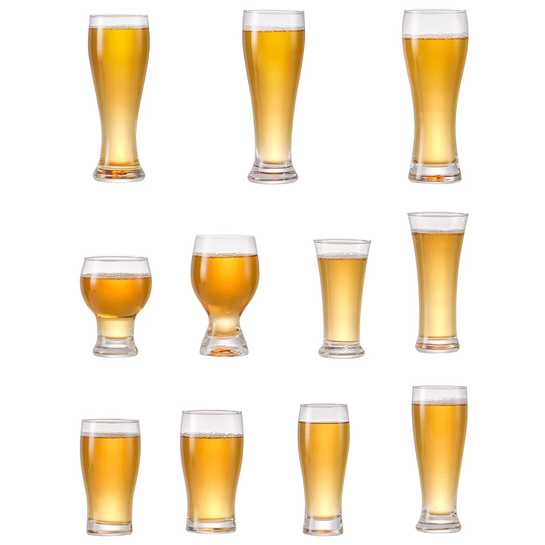 Wholesales China Hot Selling Home Bar Hotel Pilsener Shape With Custom Logo Blowing Beer Glass Tumblers Glass Beer Cups