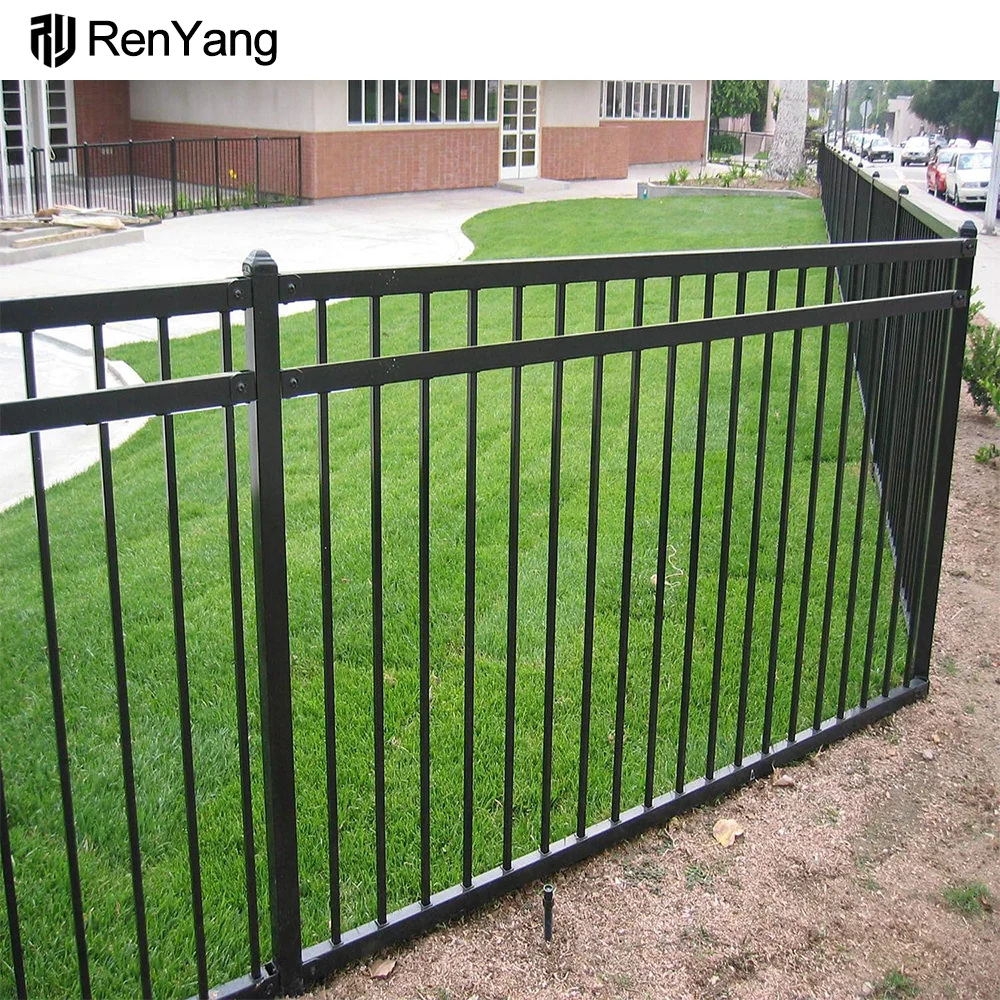 Wrought Iron Fence Supplies Outdoor House Backyard Perimeter Garden Black Metal Fence Steel Fence Panels